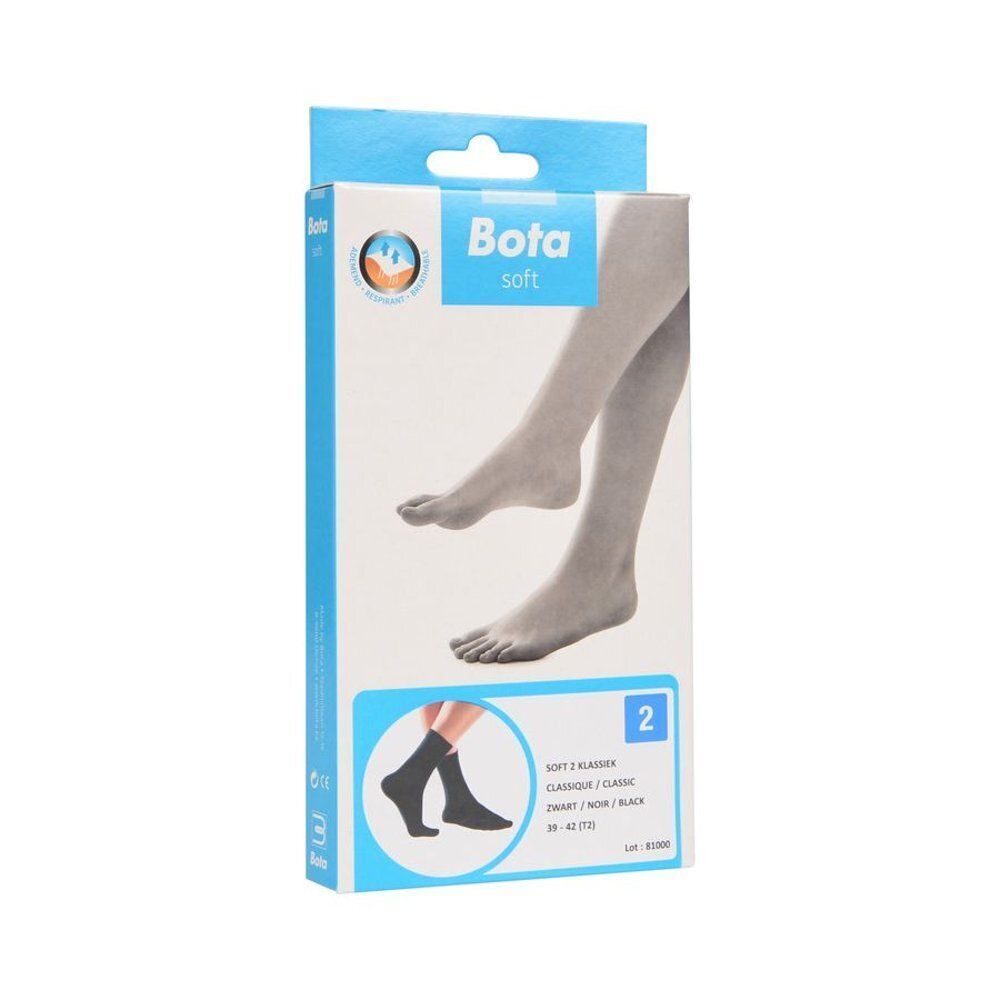 Emballage pour Bota Soft 2 Classique Noir, bas de compression, taille 39-42.