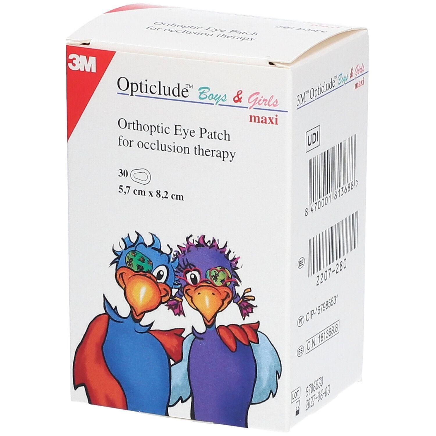 3M Opticlude Maxi Boys & Girls oogpleister voor occlusietherapie, 30 stuks.