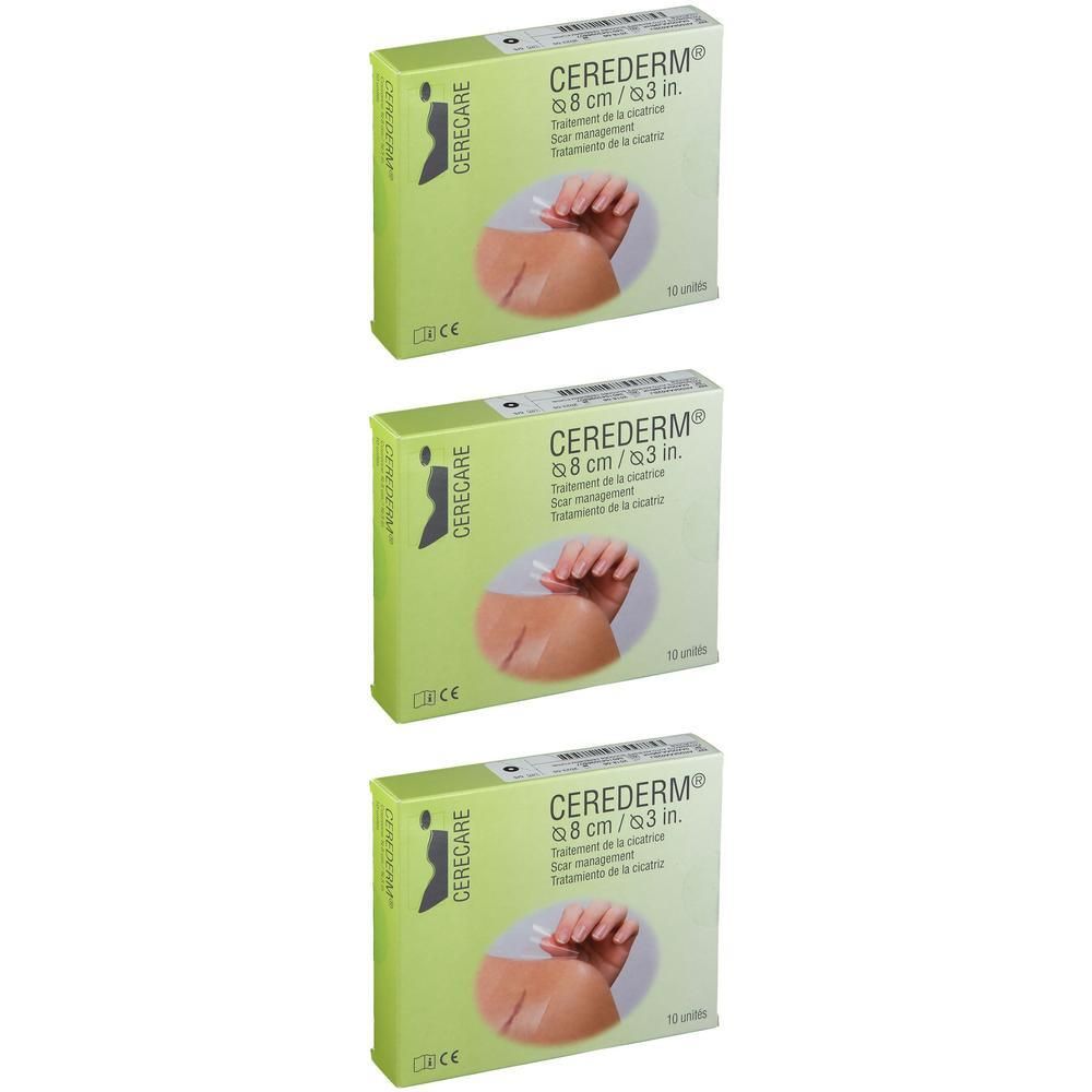 Cerederm Rond 8 cm siliconenpleister voor littekenbehandeling.