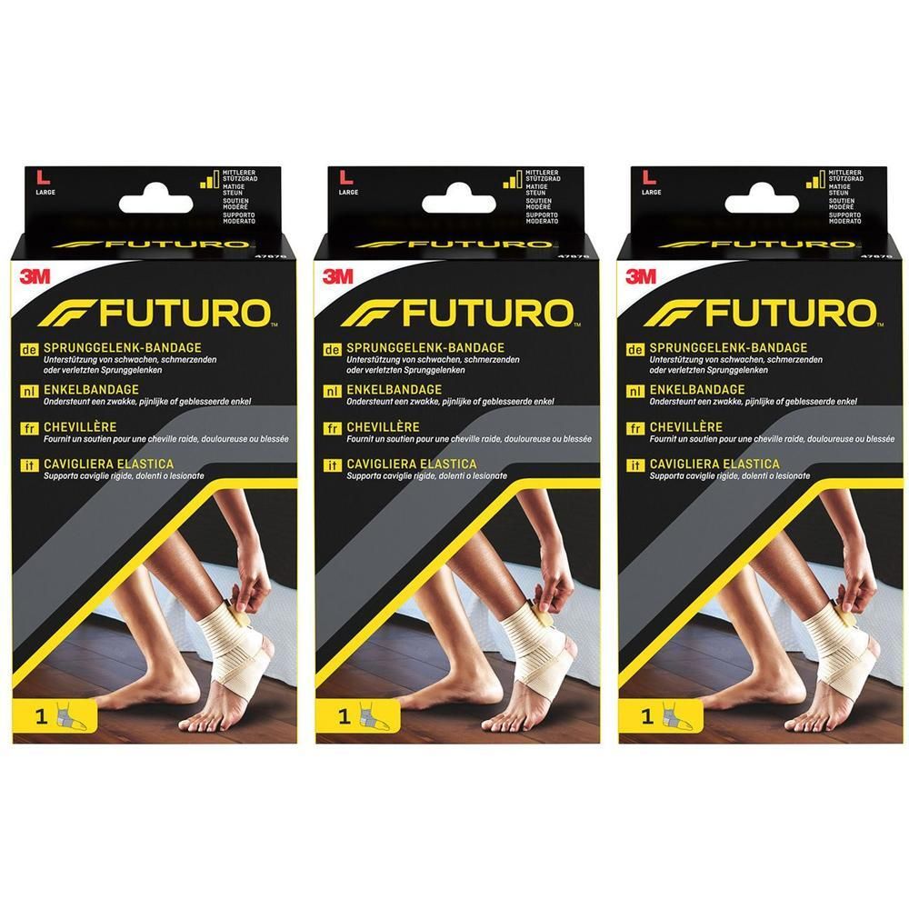Drie verpakkingen FUTURO Enkelbandage maat L.