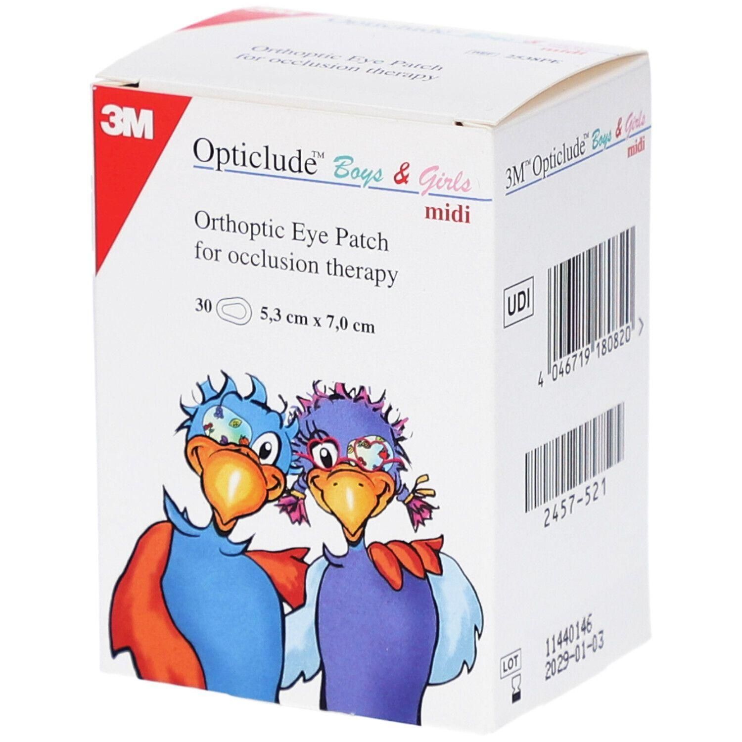 3M Opticlude Patch Oculaire pour thérapie d'occlusion, 30 patchs, 5,3 cm x 7,0 cm.