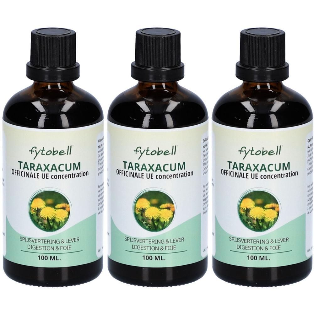 Drie flessen Fytobell Taraxacum Officinale UE concentratie, elk 100 ml.