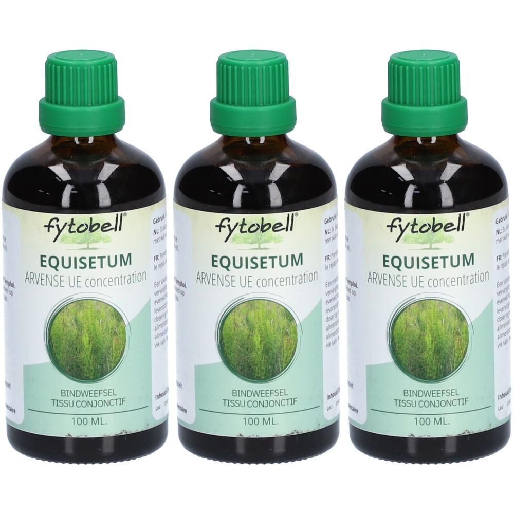Drie flessen Fytobell Equisetum Arvense UE concentratie, elk 100 ml.