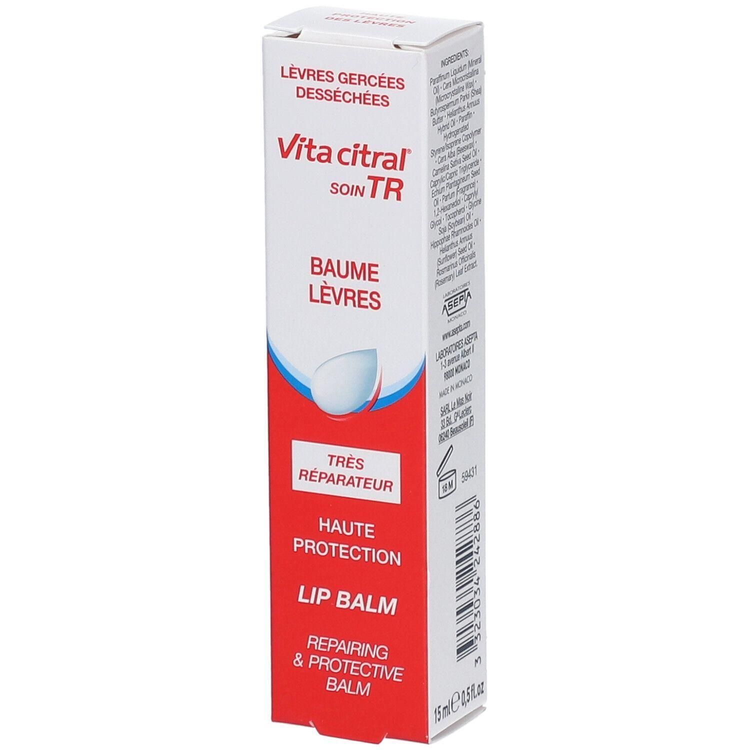 Vita Citral TR Baume à lèvres pour lèvres gercées et desséchées. Haute protection.