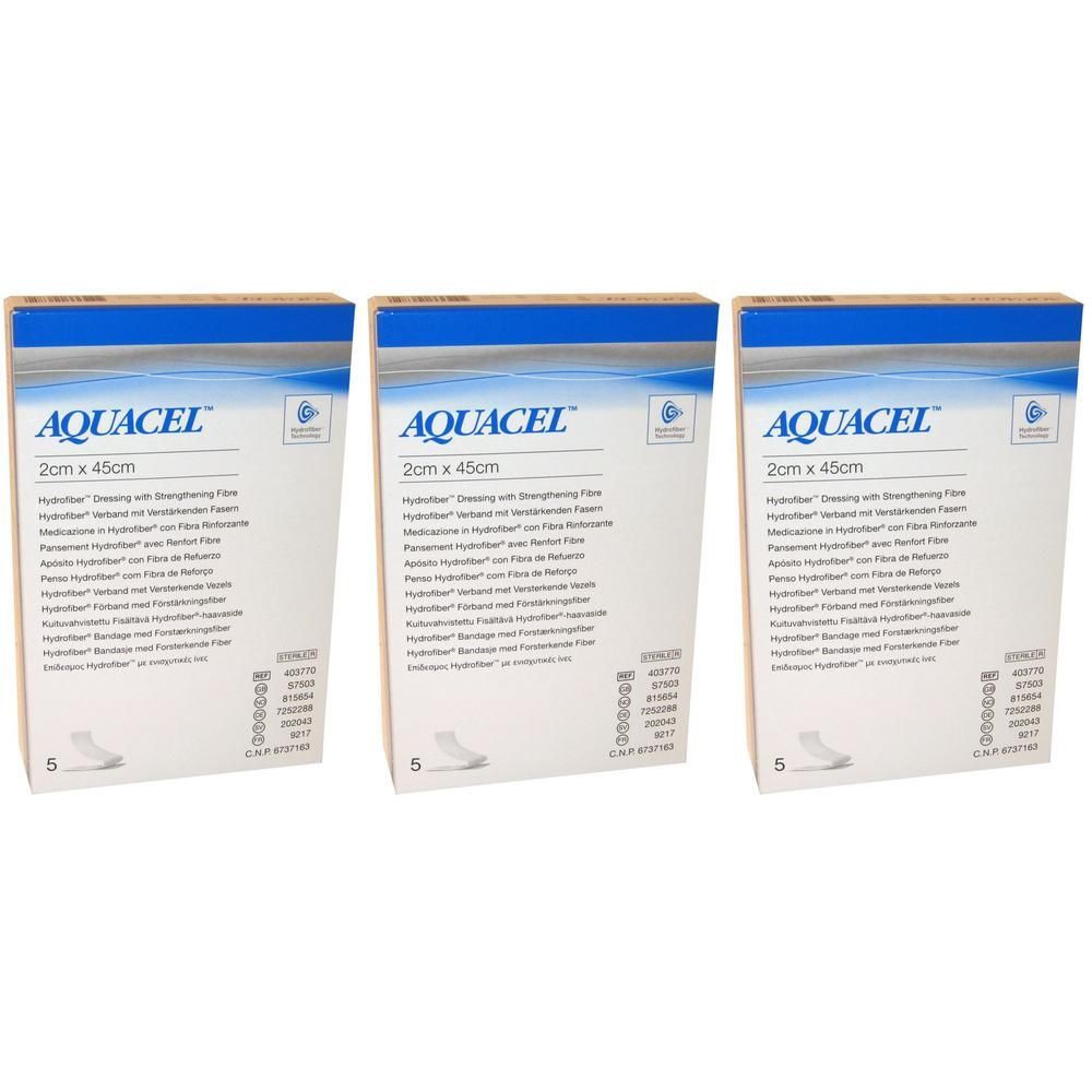 Aquacel Hydrofiber pansement, 2cm x 45cm, 5 pièces.
