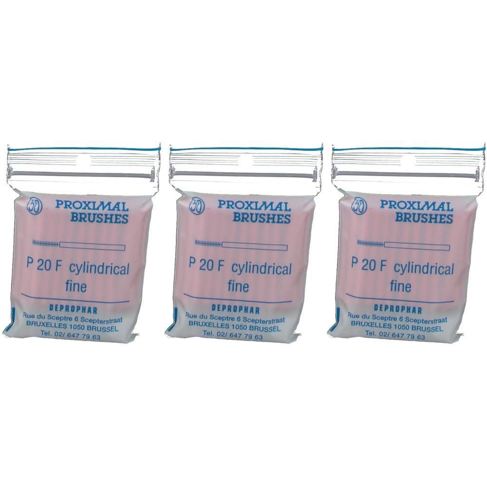 Trois paquets de brosses interdentaires cylindriques fines Proximale P20F.