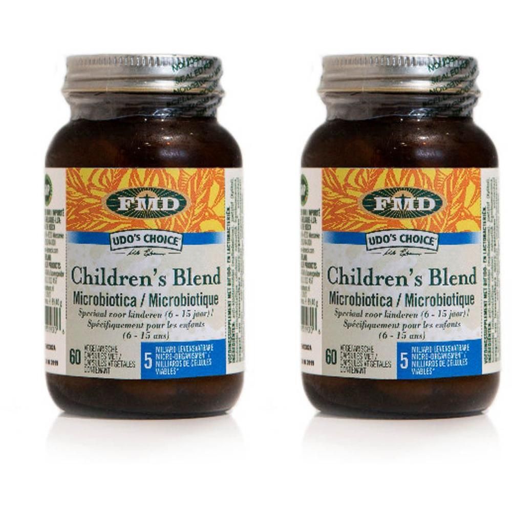 Twee flessen Udo's Choice Children's Blend, 60 vegetarische capsules.
