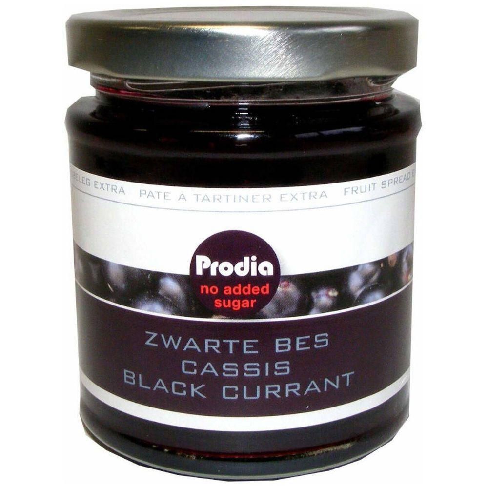 Tartinade Prodia Cassis sans sucre ajouté en pot.