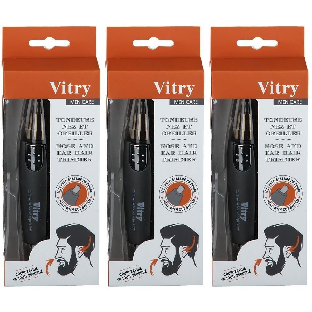 Vitry Tondeuse nez et oreilles en emballage noir, triple.