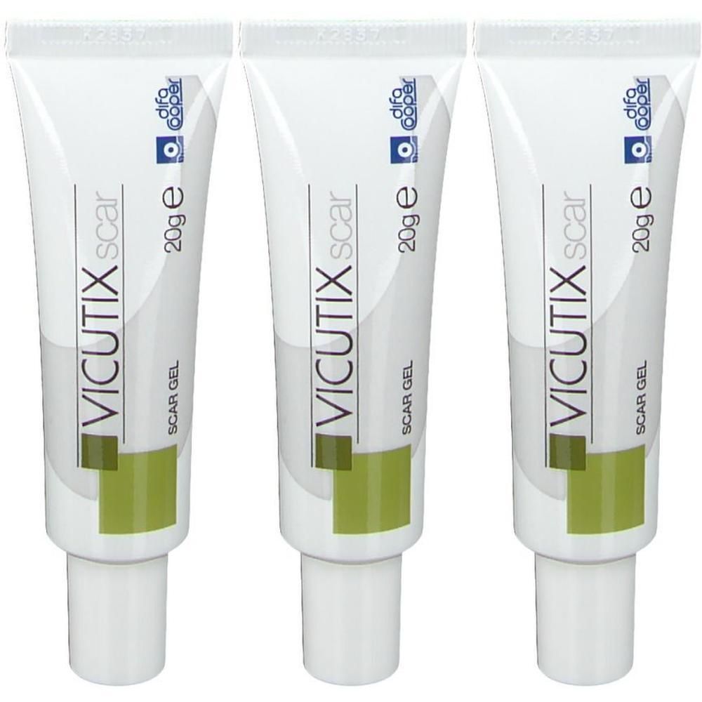 Drie tubes Vicutix Littekengel, elk 20g.