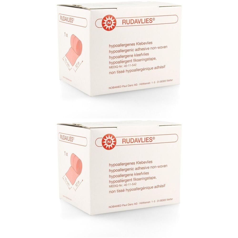 Twee dozen Rudavlies kleefdoek. Hypoallergeen non-woven kleefdoek.