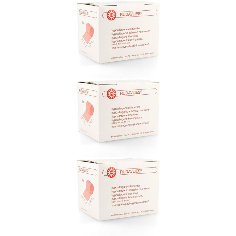 Drie dozen Rudavlies, hypoallergeen kleefdoek, non-woven.