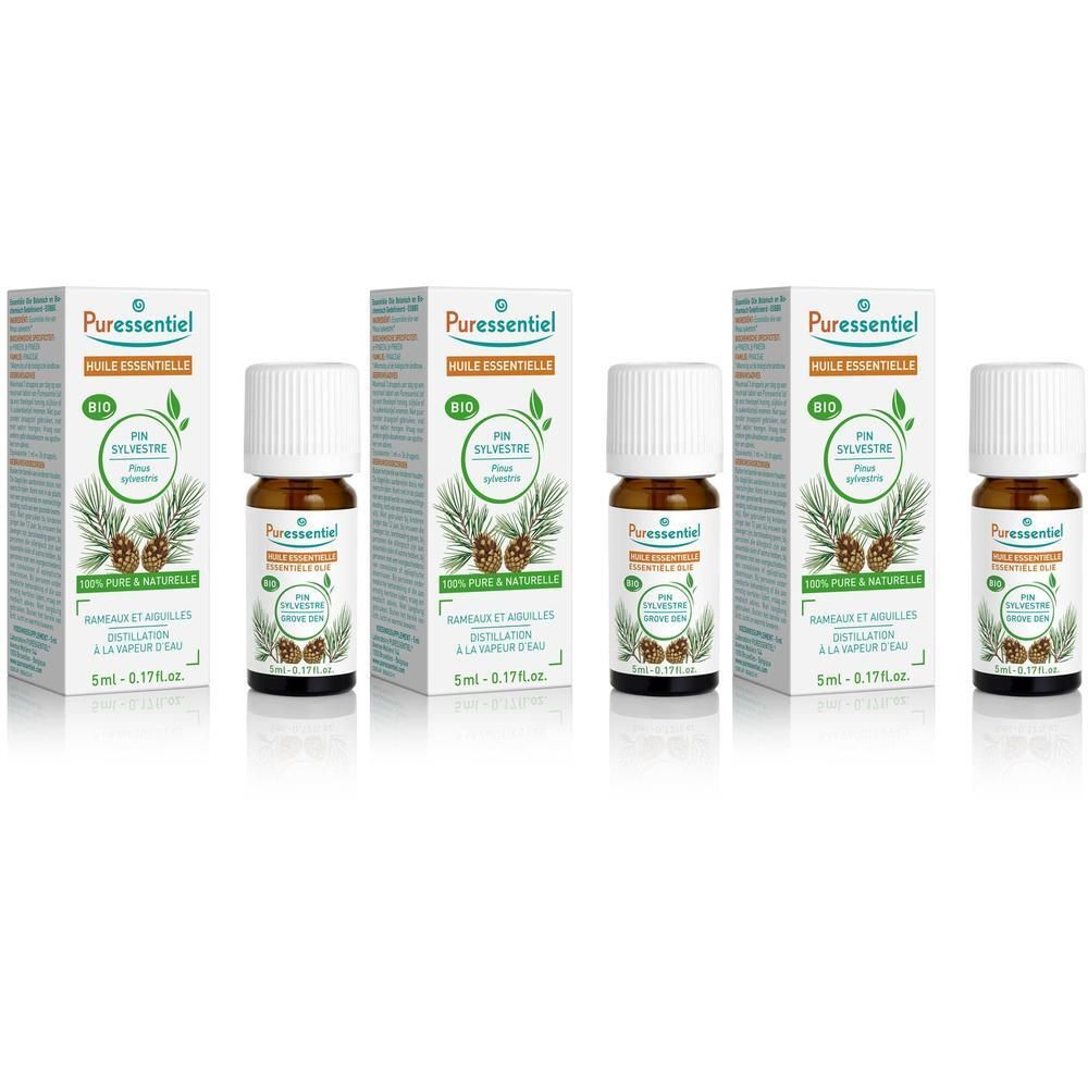 Puressentiel Pin Sylvestre Huile Essentielle Bio, flacon et boîte 5ml.