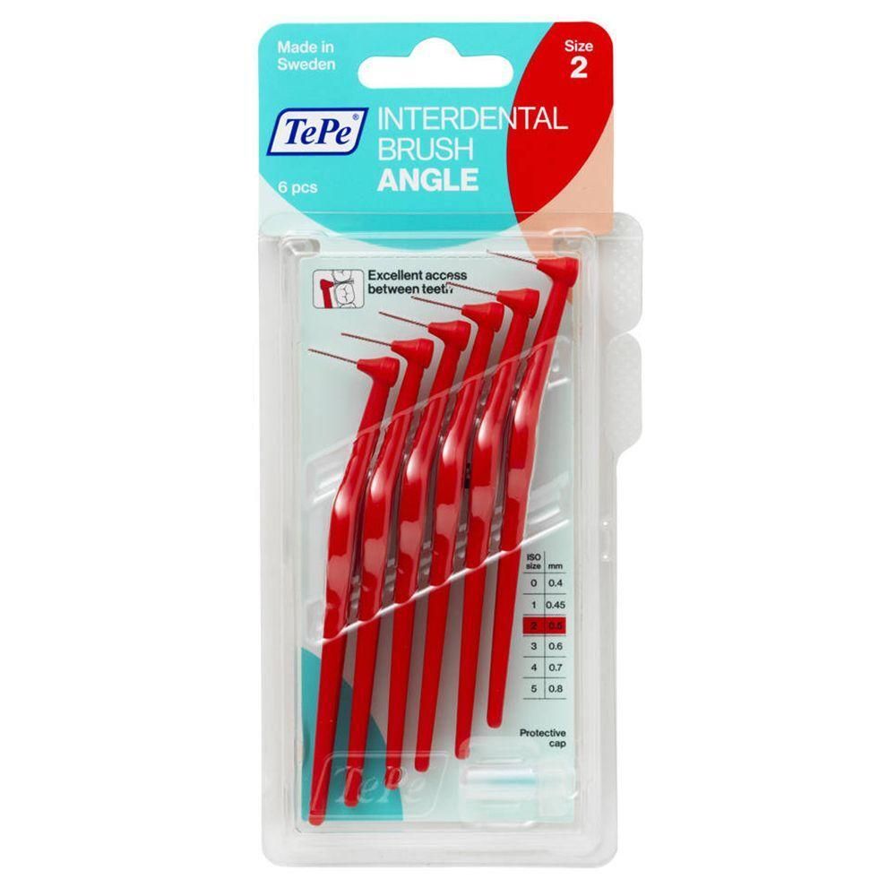 Brosses interdentaires TePe, rouges, taille 2 (0,50mm), 6 pièces dans l'emballage.