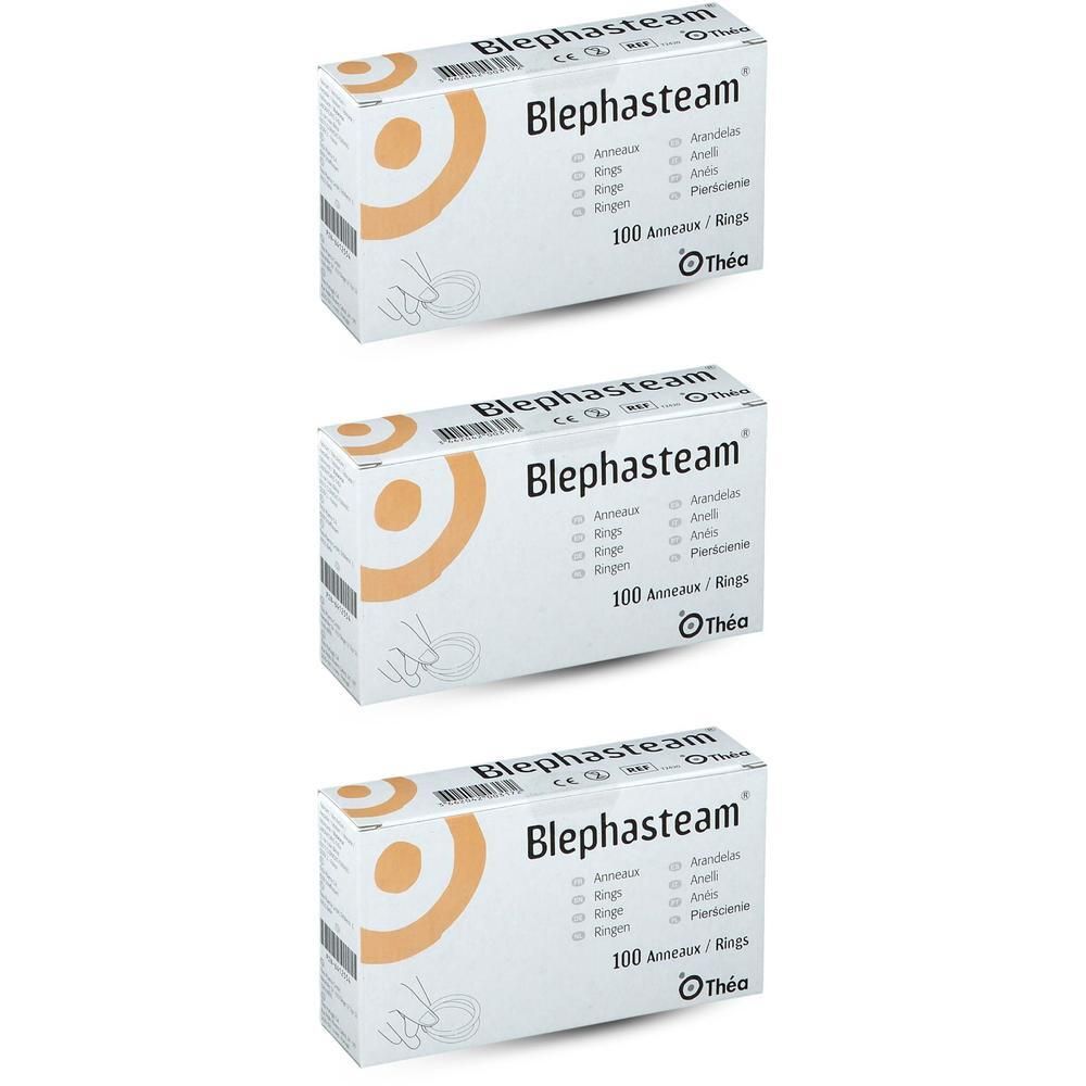 Trois boîtes de 100 Anneaux Blephasteam.