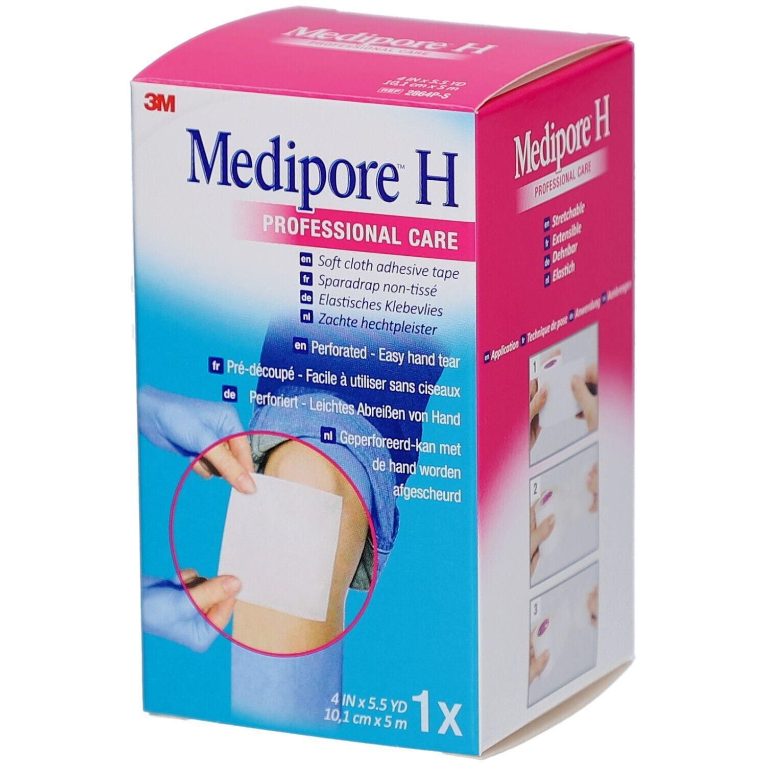 3M Medipore H Professional Care, ruban adhésif perforé, 10,1 cm x 5 m.