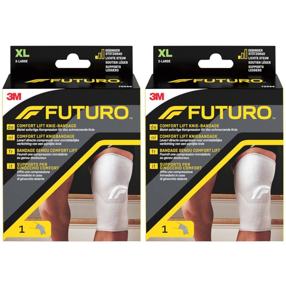 Bandage genou Futuro Comfort Lift, taille XL. Fournit une compression douce pour les genoux douloureux.