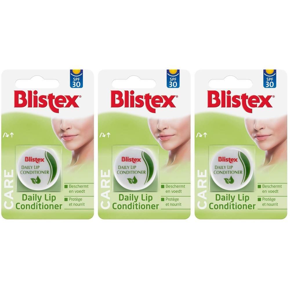 Drie verpakkingen Blistex Daily Lip Conditioner met SPF 30.