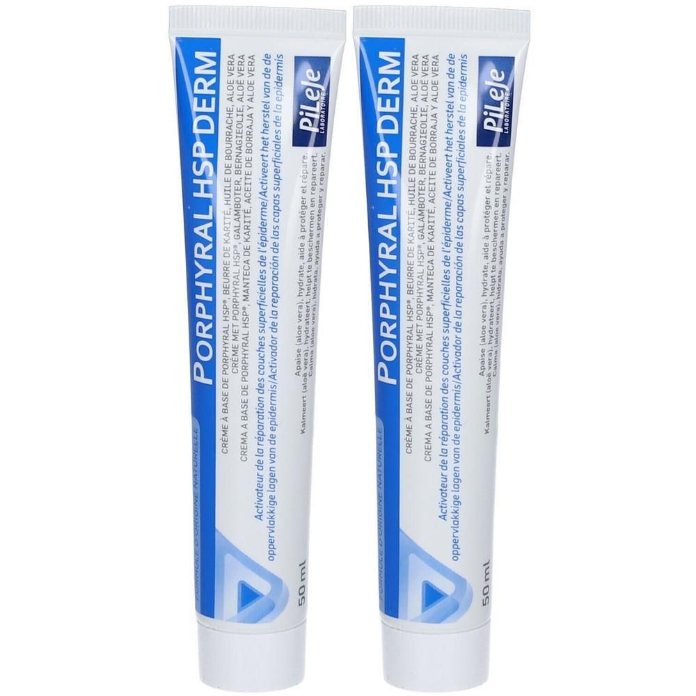 Deux tubes de crème Porphyral HSP Derm, 50 ml.