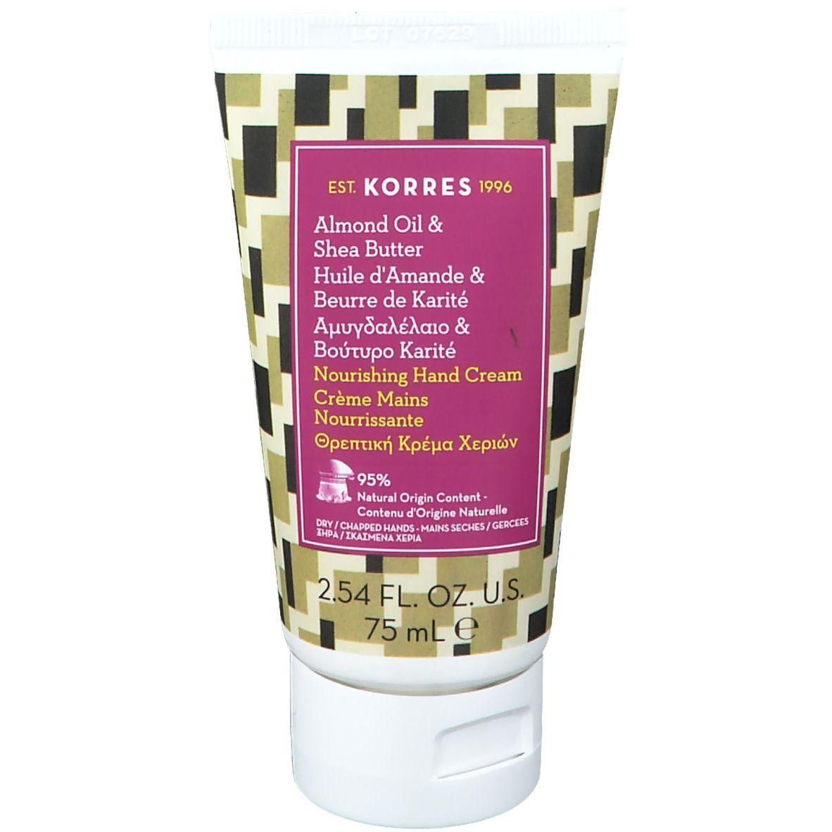 Korres Handcrème Amandel & Karitéboter, 75 ml.