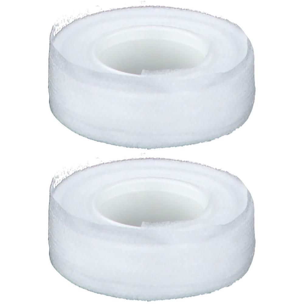 Deux rouleaux blancs de 14 mm de diamètre, faits d'un matériau doux et texturé.