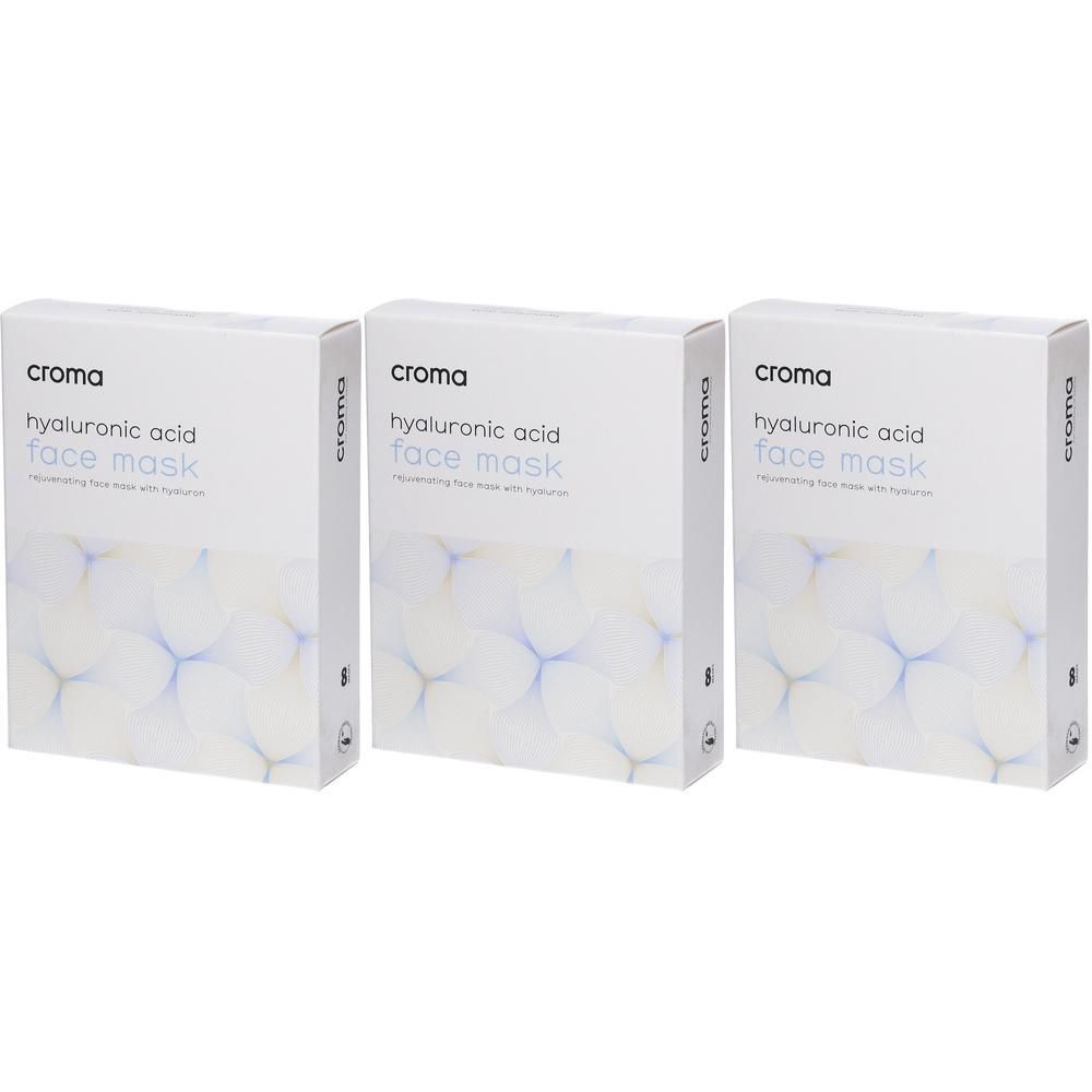 Drie dozen Croma Hyaluronic Acid Face Mask.