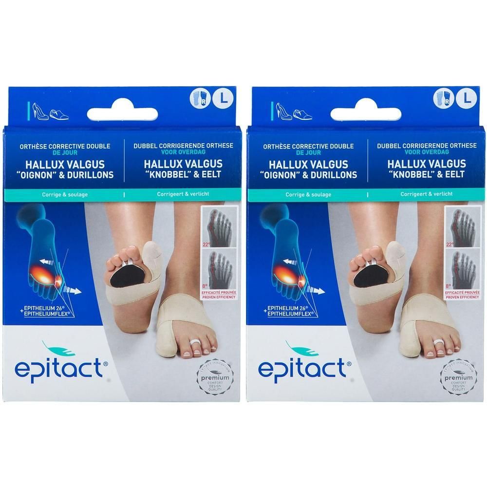 Twee pakken Epitact dagelijkse correctieve Hallux Valgus orthesen. Beige, van Epithelium 26.