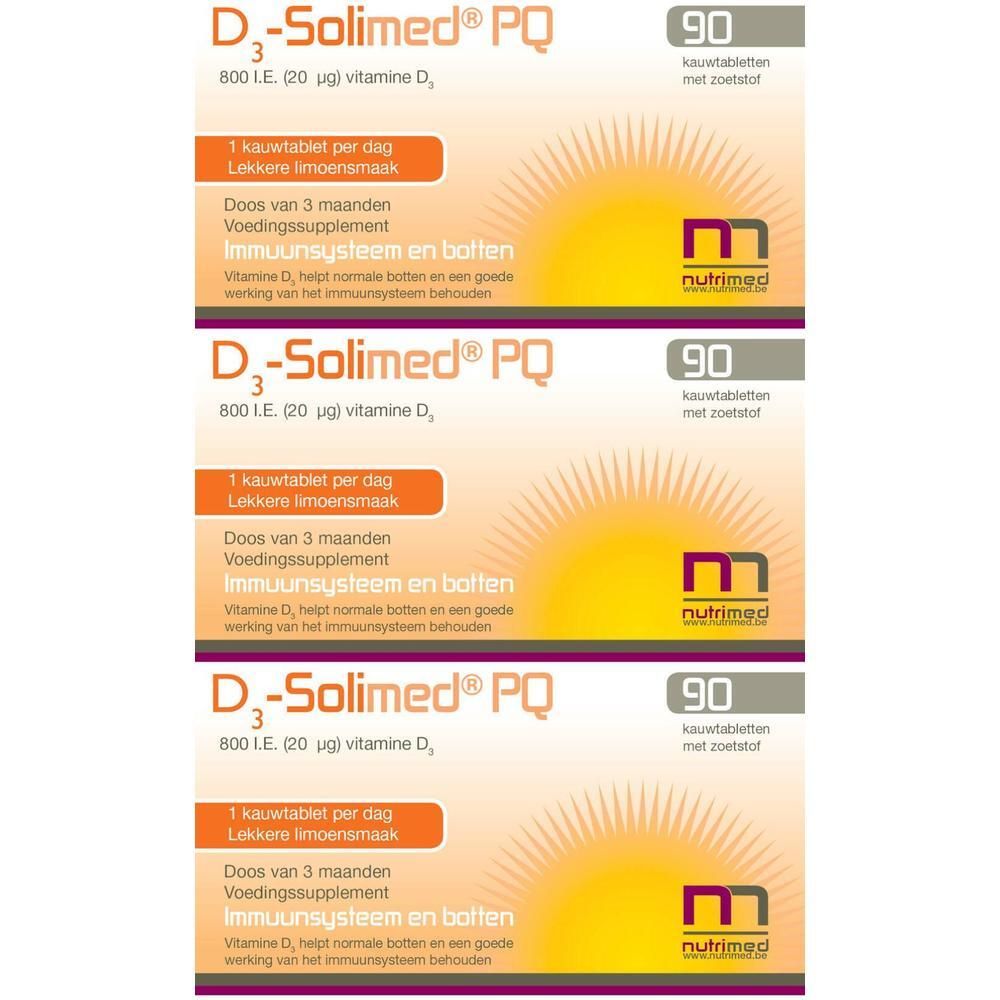 D3 Solimed PQ voedingssupplement, 90 kauwtabletten.