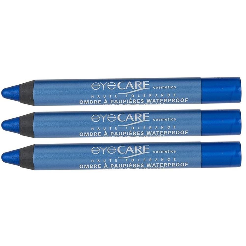 Trois crayons bleus pour fard à paupières "EYE CARE cosmetics HAUTE TOLERANCE OMBRE À PAUPIÈRES WATERPROOF".