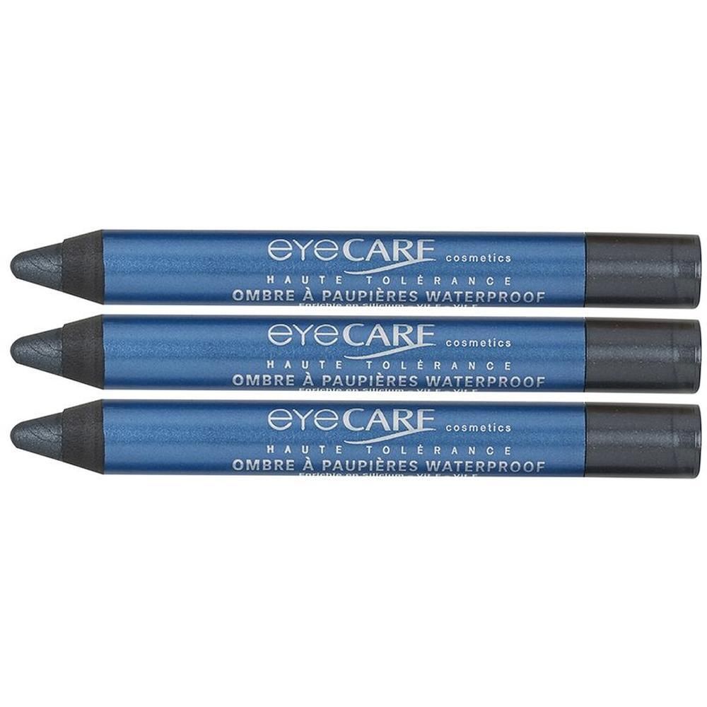 Trois crayons bleus pour fard à paupières "EYE CARE cosmetics HAUTE TOLÉRANCE OMBRE À PAUPIÈRES WATERPROOF".