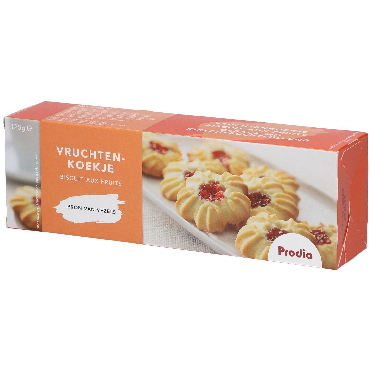 Verpakking met vruchtenkoekjes, 125g.
