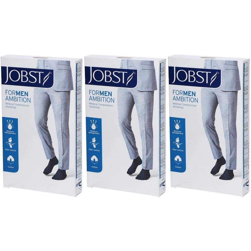 JOBST For Men Ambition Chaussettes Classe de compression 2 AD Noir Medium