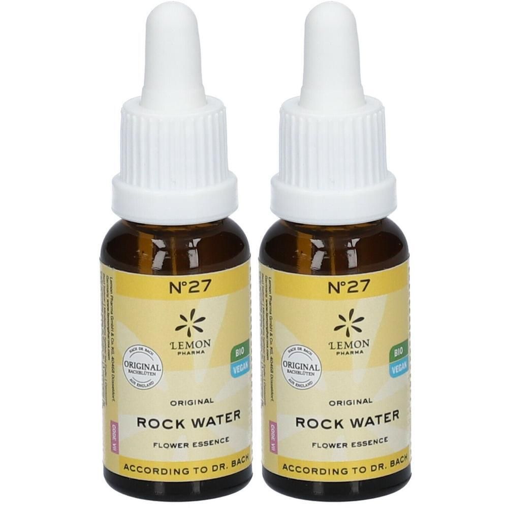 Twee flesjes Rock Water Bach bloesem, N°27, Original, Bio, volgens Dr. Bach.
