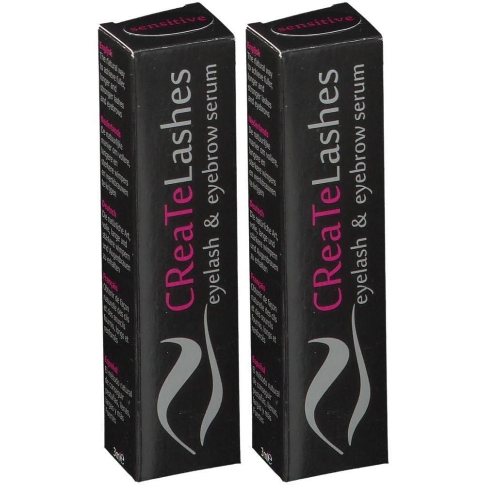 Deux boîtes de sérum pour cils et sourcils CReaTeLashes Sensitive.