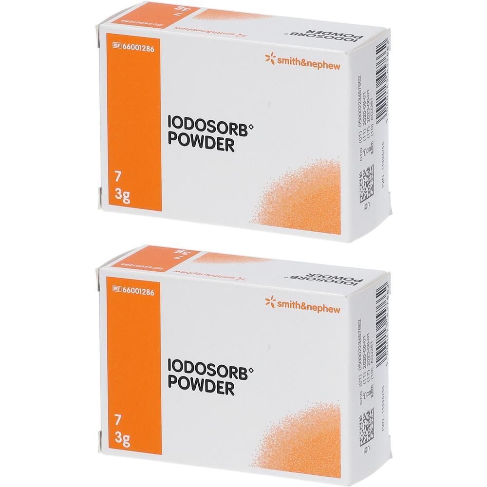 Twee dozen Iodosorb poeder, elk 3g.