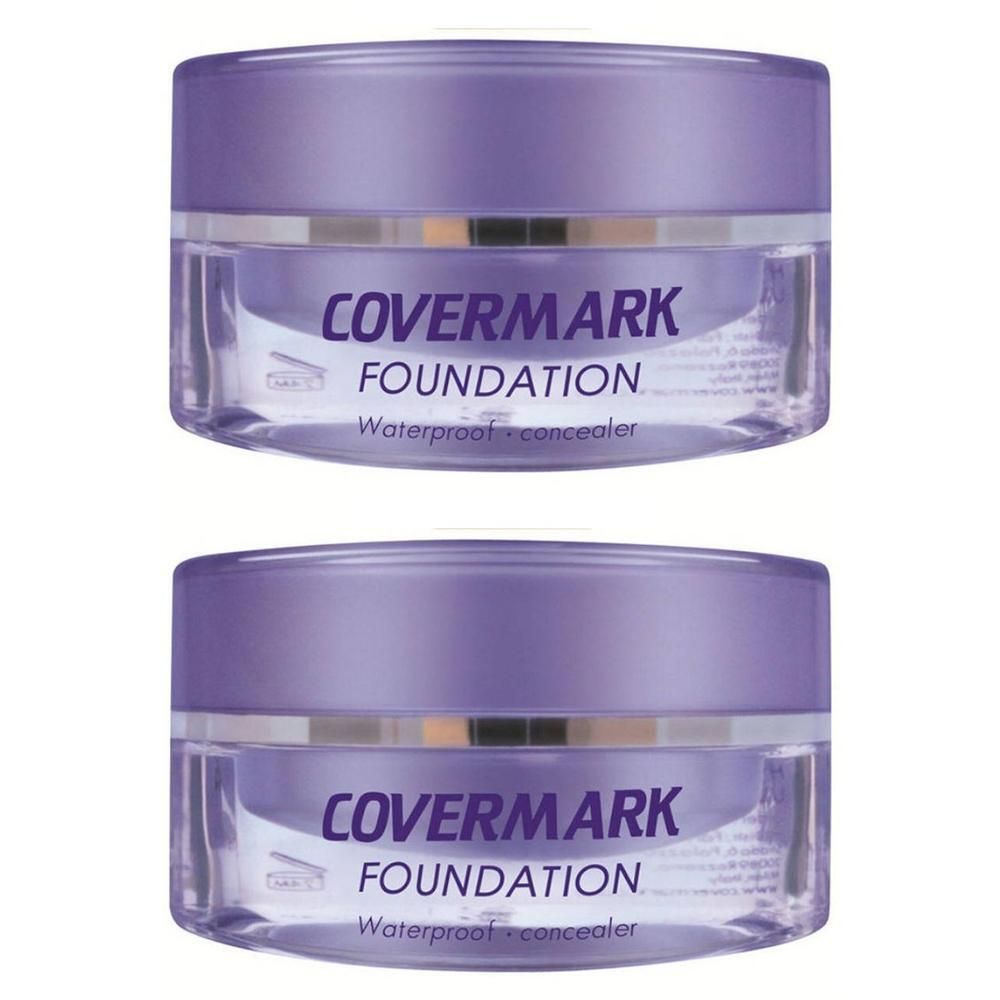 Twee potjes Covermark Foundation, waterdicht, concealer.