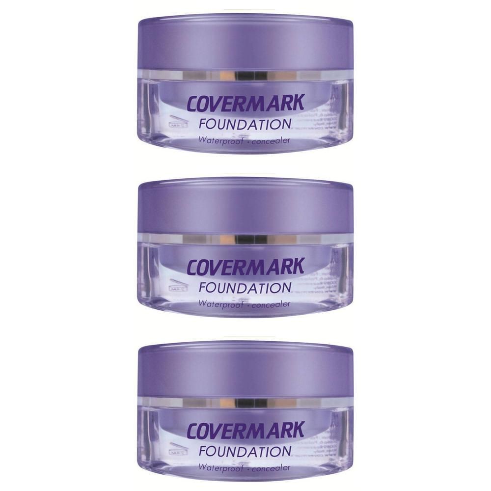 Drie COVERMARK® Classic Foundation Waterproof Concealer in paarse potjes.