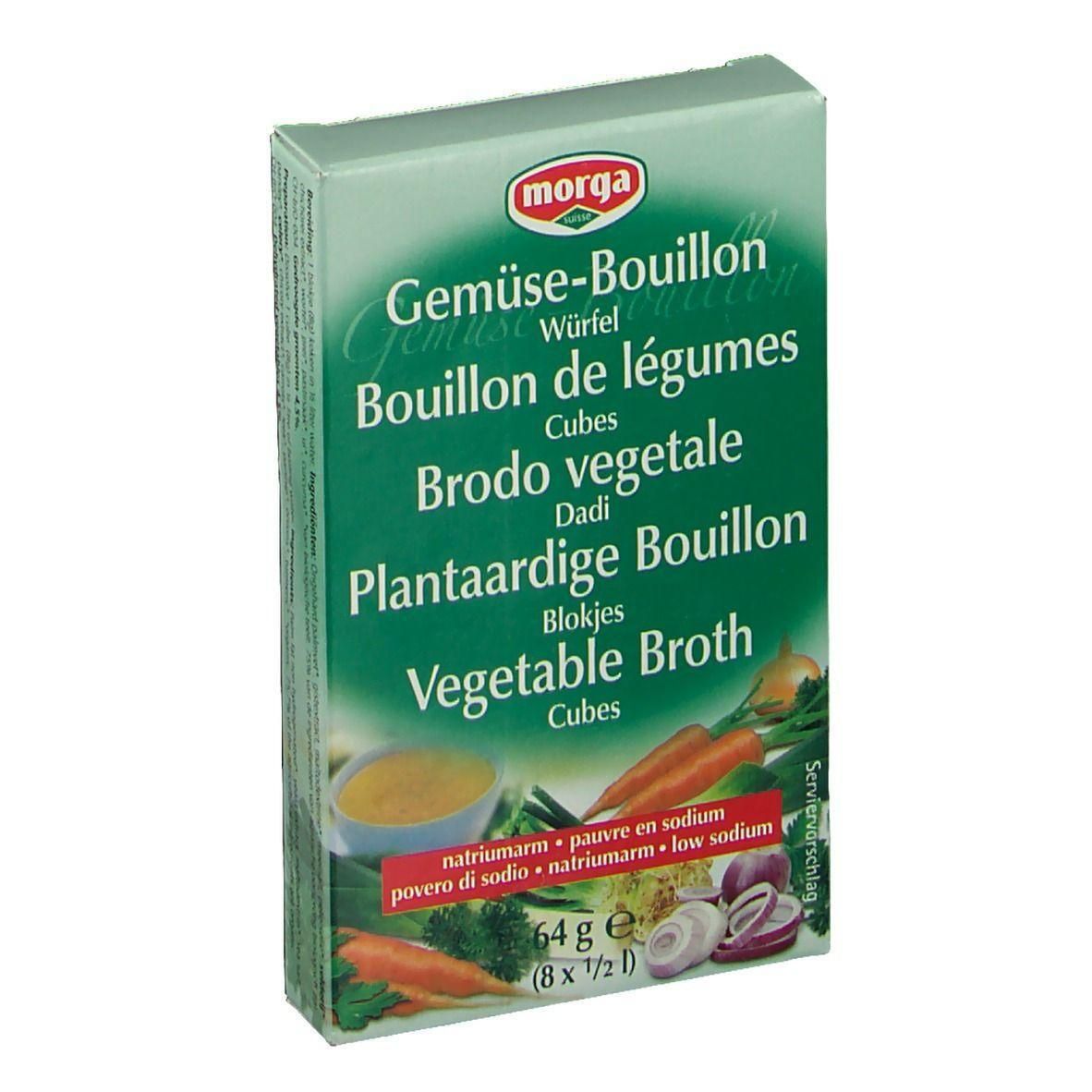 Morga Bouillon de légumes pauvre en sodium, 64g (8x 1/2l)