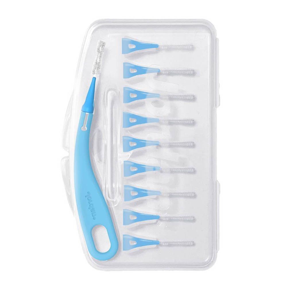 Trois paquets de brosses interdentaires Jordan Brush Between, Medium, 0,6 mm, 10 pièces par paquet.