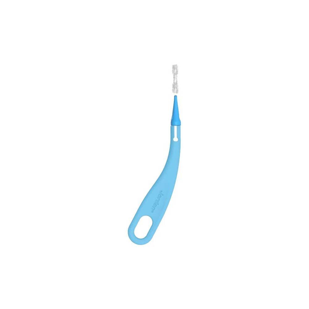 Trois paquets de brosses interdentaires Jordan Brush Between, Medium, 0,6 mm, 10 pièces par paquet.