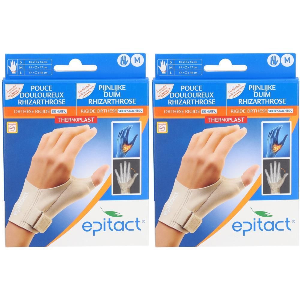 Epitact rigide duimbrace voor pijnlijke duim, maat M, links, van thermoplast.