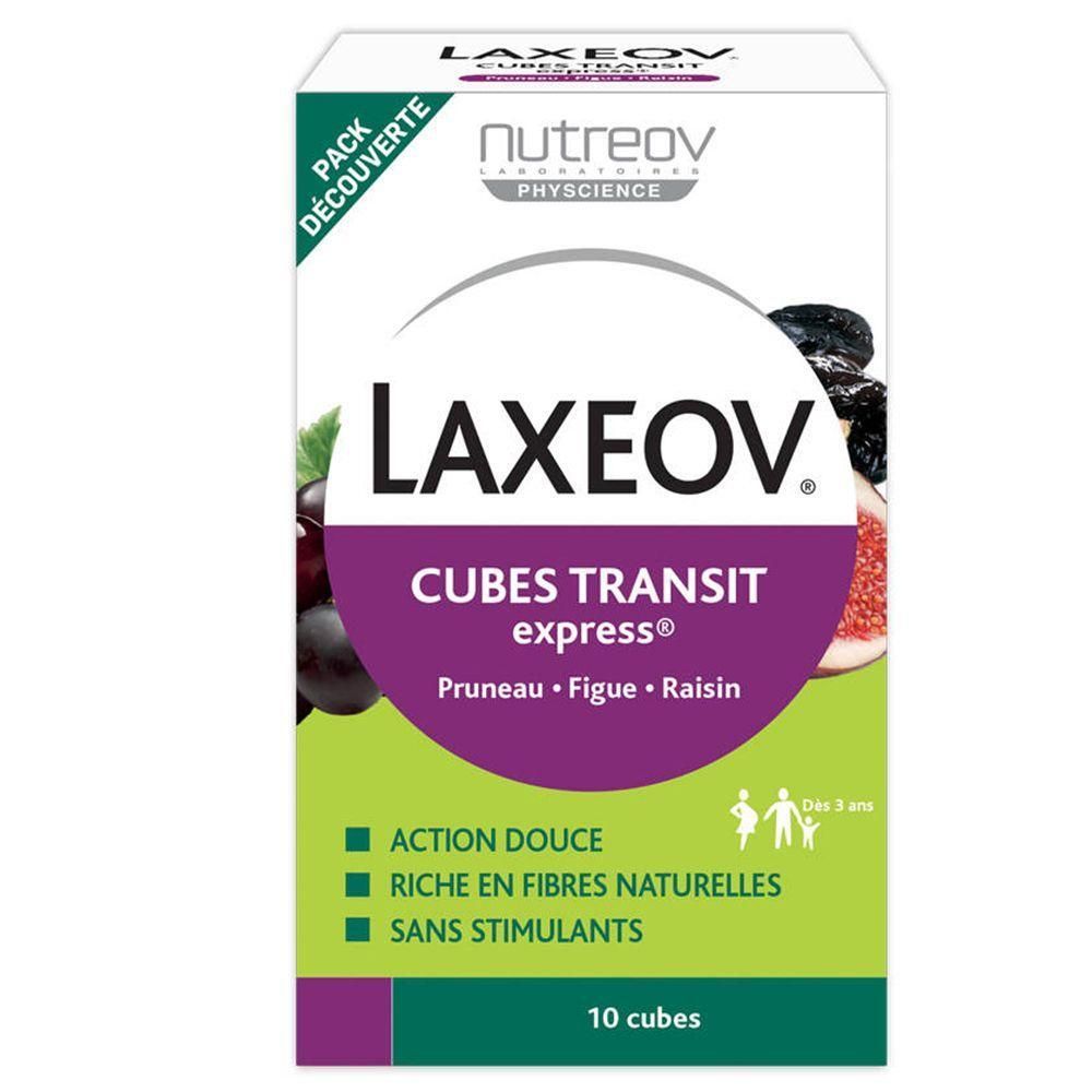 Laxeov Express Transit pruim-vijg-druif. Doosje met 10 cubes.