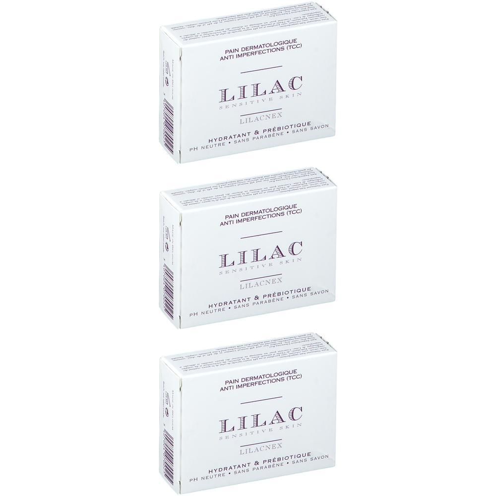 Drie dozen Lilac Pain Dermatologique Peaux à Tendance Acnéique, voor acne-gevoelige huid.