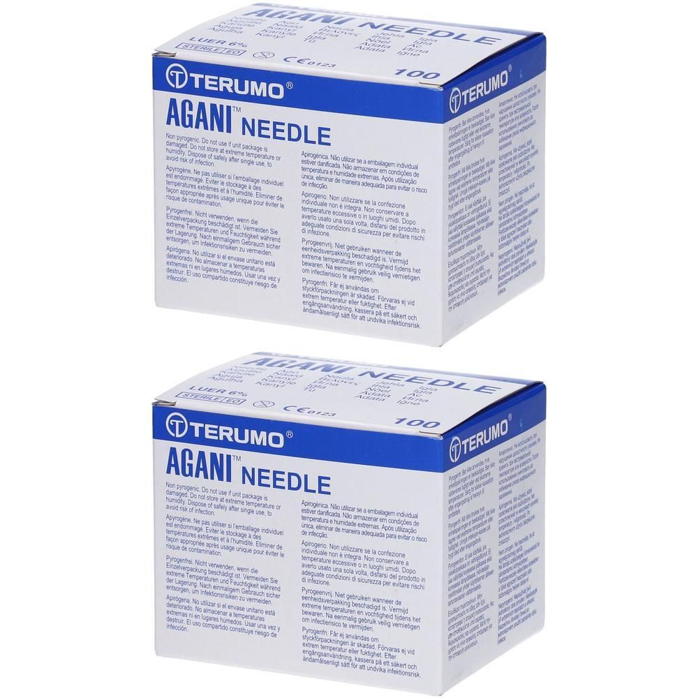 Twee dozen Terumo Agani™ naalden, 23g Ø 0,6mm - 25mm. Inhoud 100 stuks.