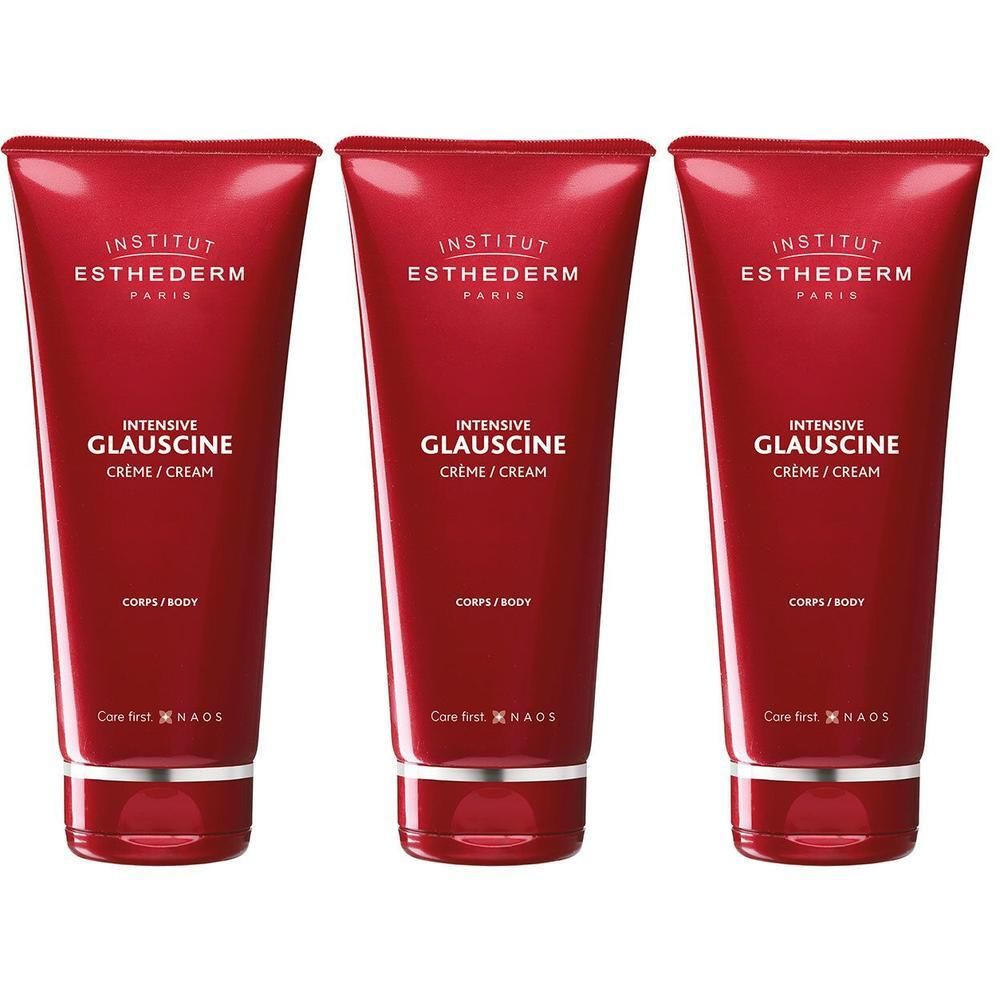 Trois tubes rouges Institut Esthederm Intensive Glauscine Crème pour le corps.