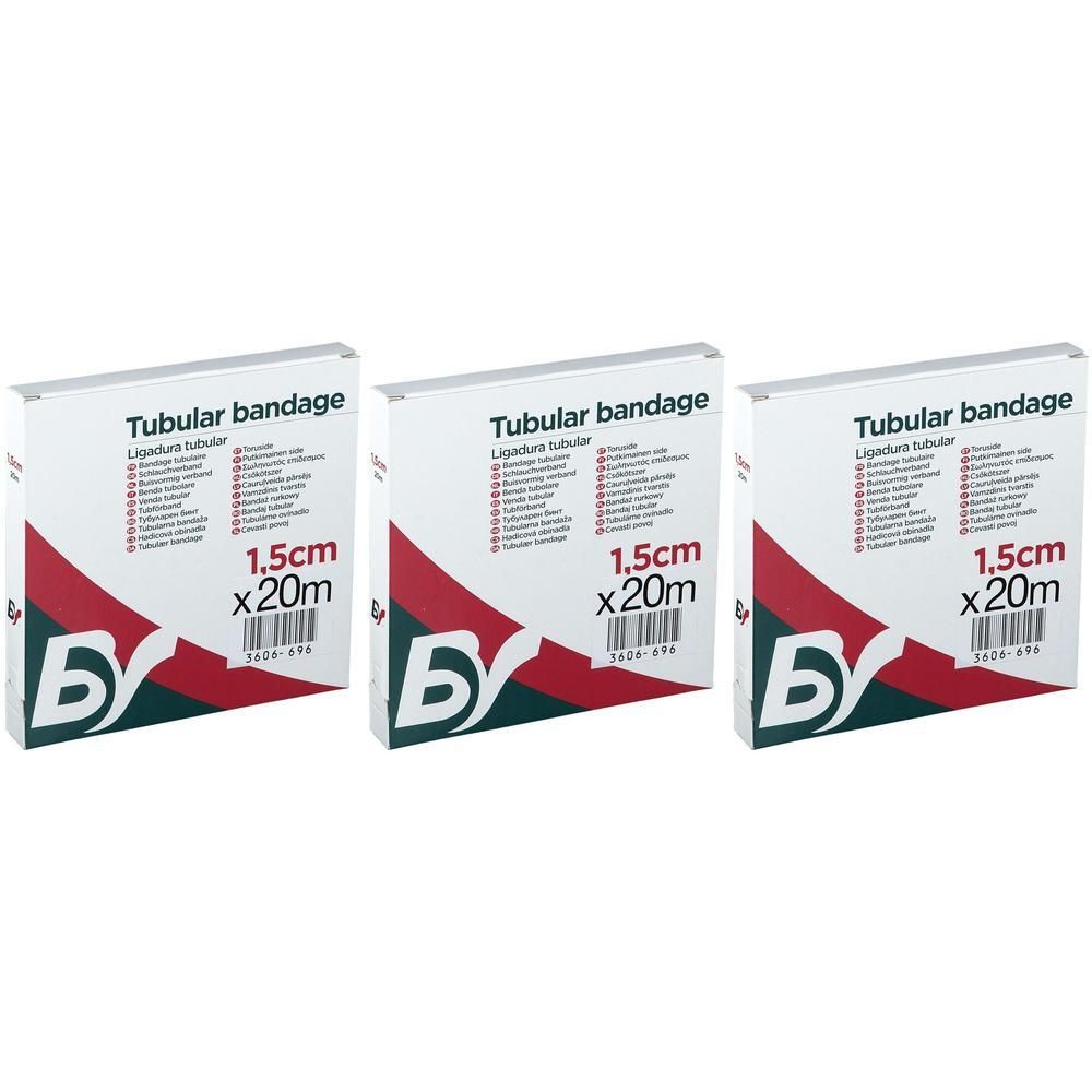 Trois paquets de bandage tubulaire 1,5 cm x 20 m.