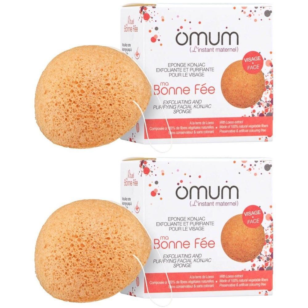Twee Omum Konjac sponzen in doos.