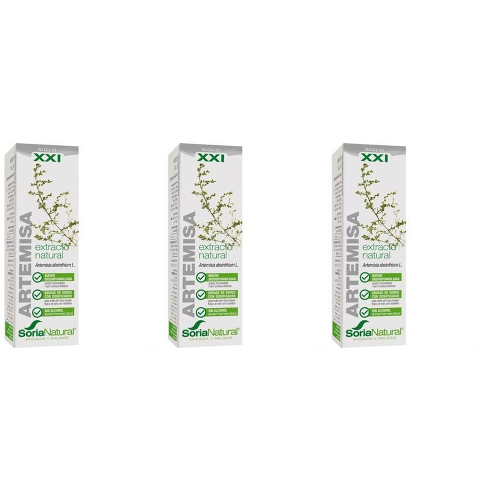 Drie dozen SoriaNatural Artemisia Vulgaris XXI met plantafbeelding.