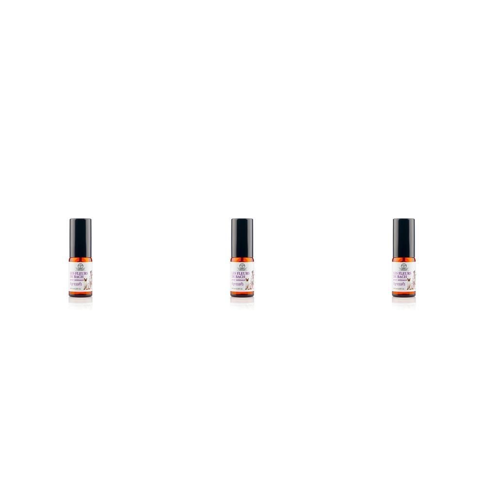 Trois petits flacons en verre avec applicateur roll-on et bouchon noir.