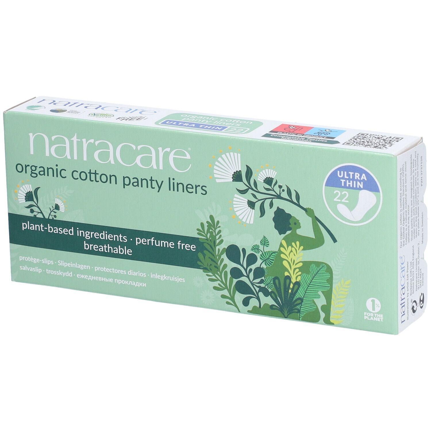 Natracare protège-slips en coton bio, ultra fins, 22 unités.